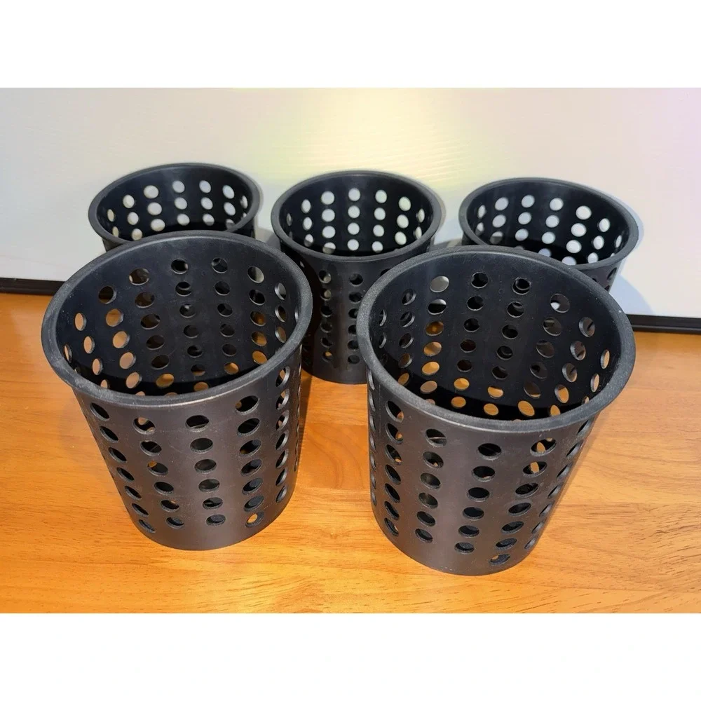 Lot of 5 Mainstays Utensil Caddy Black Plastic Kitchen Classroom Pencil Holder